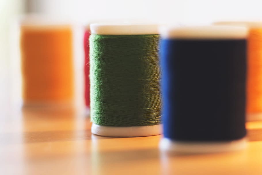 Cotton thread for clothes, various, clothing, sewing, spool, multi Colored, HD wallpaper