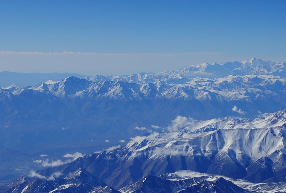 aerial view photography of mountains, snow, winter, white, cold HD wallpaper