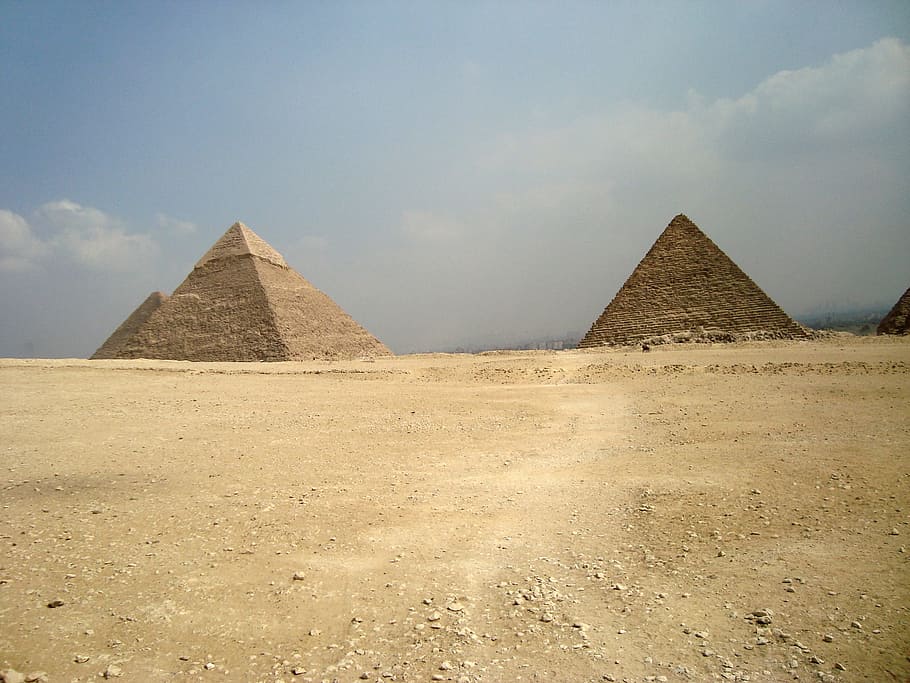 brown pyramids, desert, egypt, giza, tombs, pharaoh, history HD wallpaper