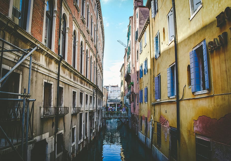 building, structure, architecture, canal, water, steel, window HD wallpaper