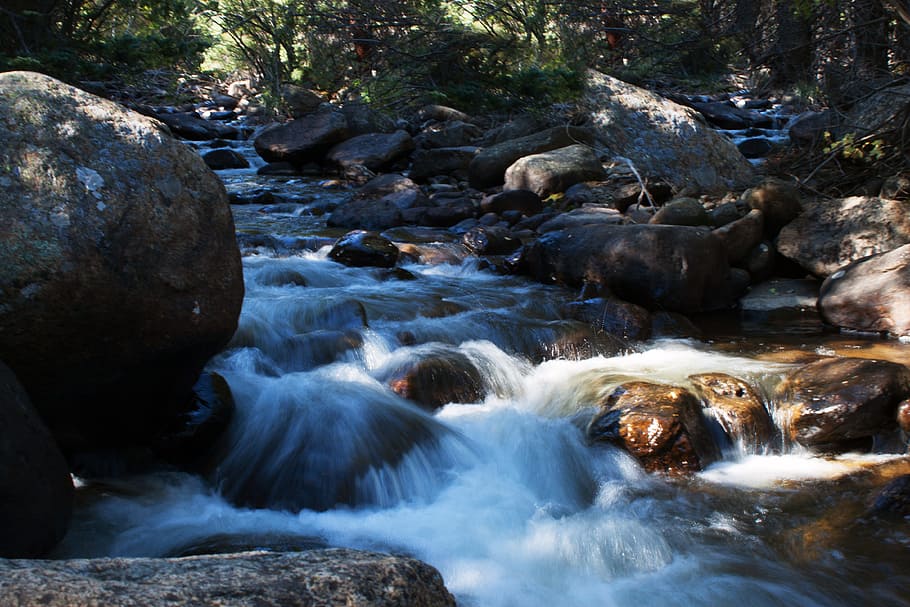river, slow shutter, water, nature, rock, rock - object, solid HD wallpaper