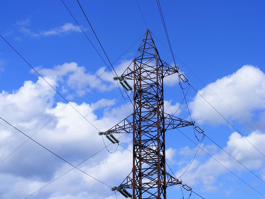 electric tower during daytime, electricity, power, line, industries, HD wallpaper