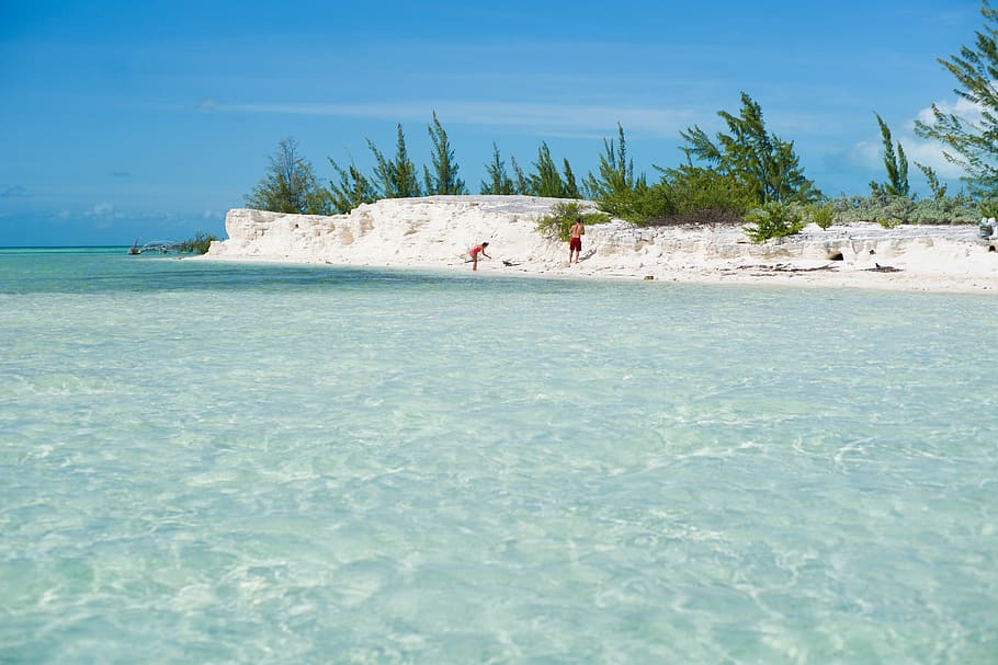 view, beach, blue, sky, travel, sea, summer, vacation, water HD wallpaper