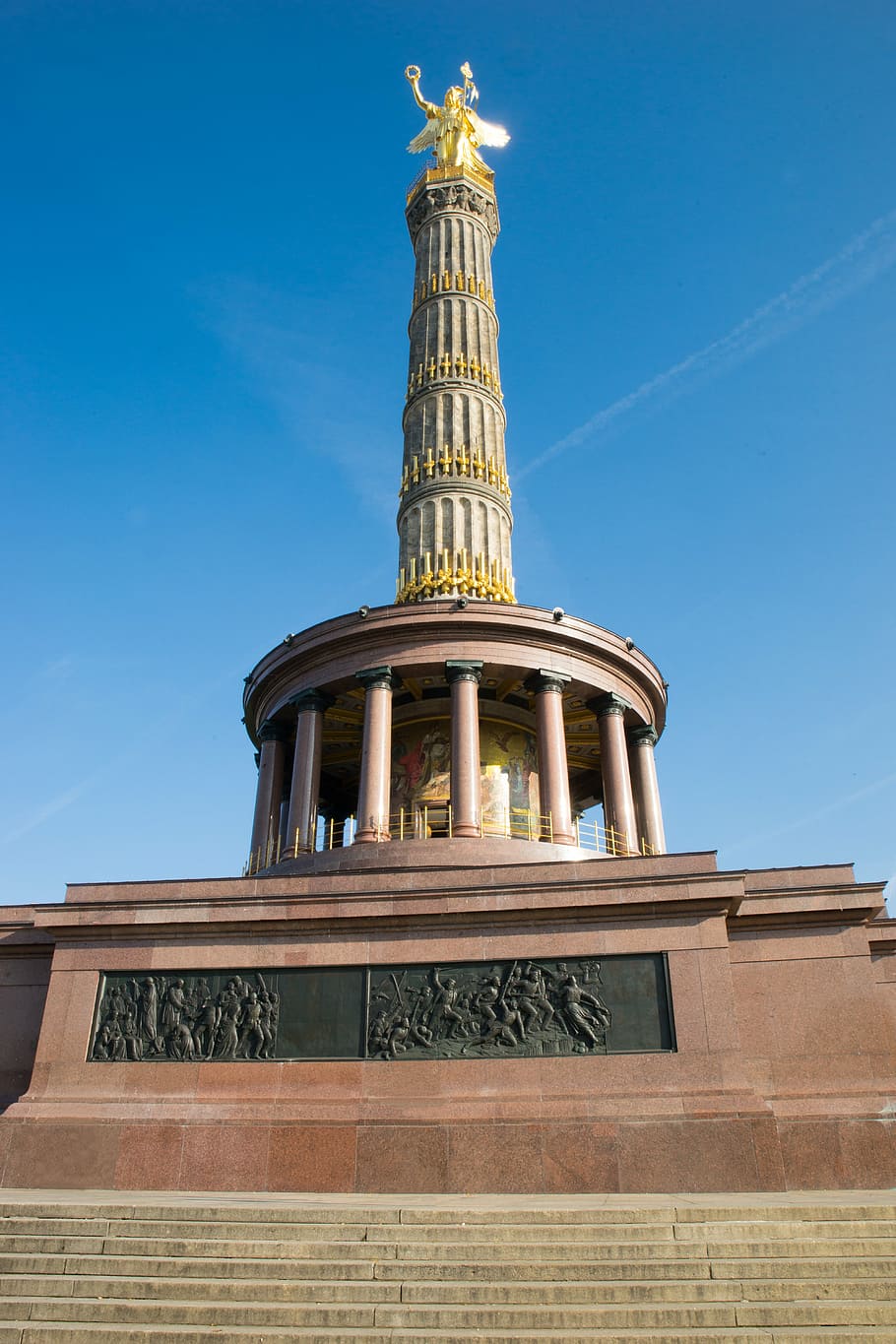 berlin, siegessäule, angel, germany, statue, sculpture, low angle view