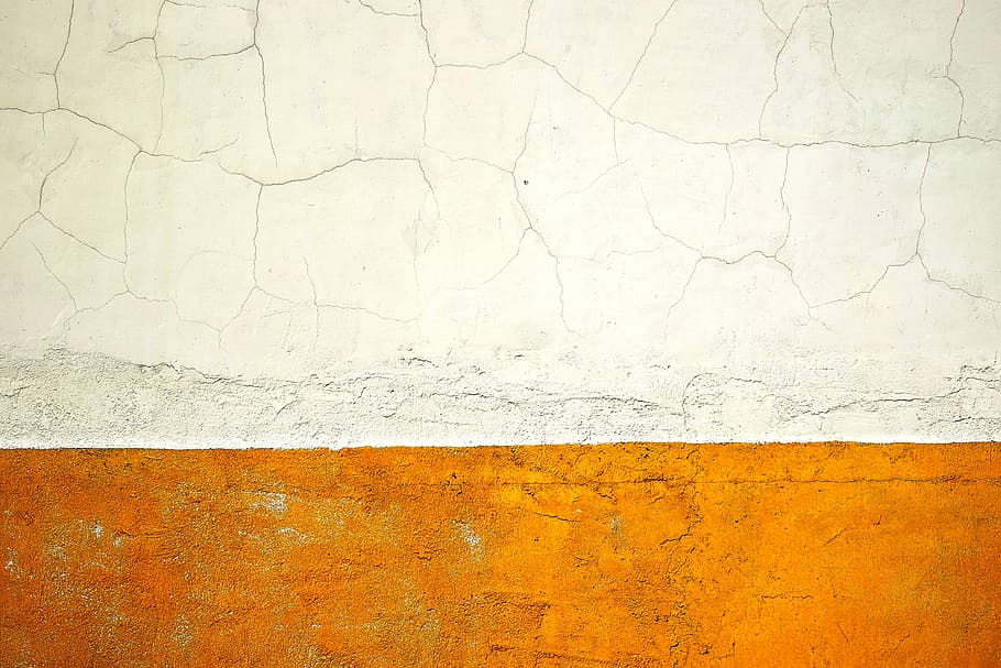 untitled, wall, cracks, white, yellow, damage, concrete, refreshment HD wallpaper