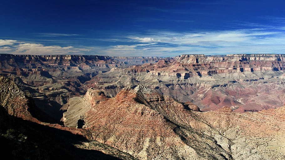 rocky mountain, Grand Canyon, Arizona, landscape, ochre, red, HD wallpaper