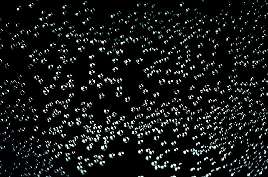 black and white wallpaper, Bubbles, Darkness, floating, tiny HD wallpaper