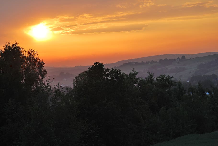 the sun, evening, sunset, view, mood, twilight, scenery, clouds HD wallpaper