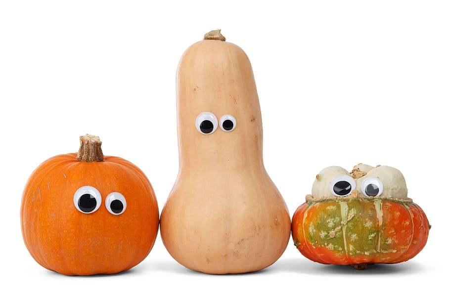 three assorted vegetables, character, pumpkin, white, cute, diet, HD wallpaper