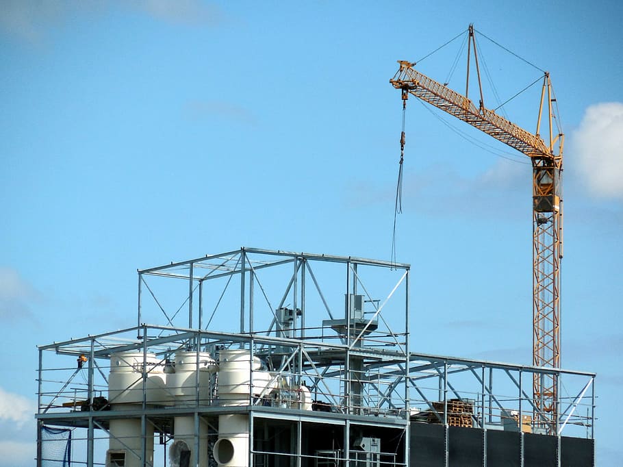 Crane, Scaffold, Construction, architecture, work, technology HD wallpaper
