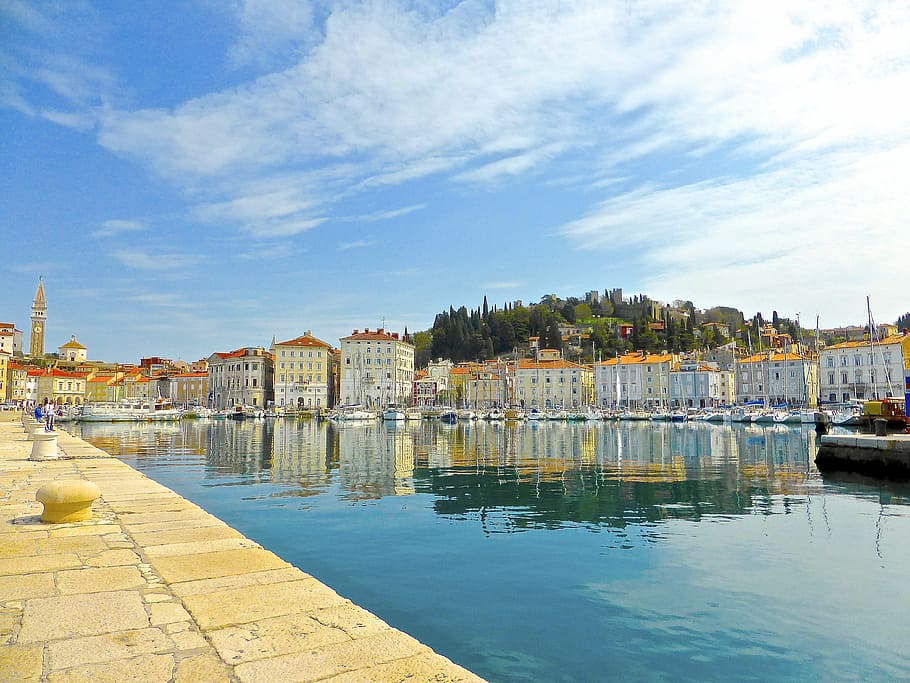 reflection, harbour, mediterranean, seaside, seascape, port HD wallpaper