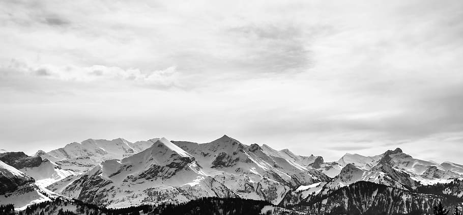 cold, glacier, snow, black-and-white, adventure, alpine, background