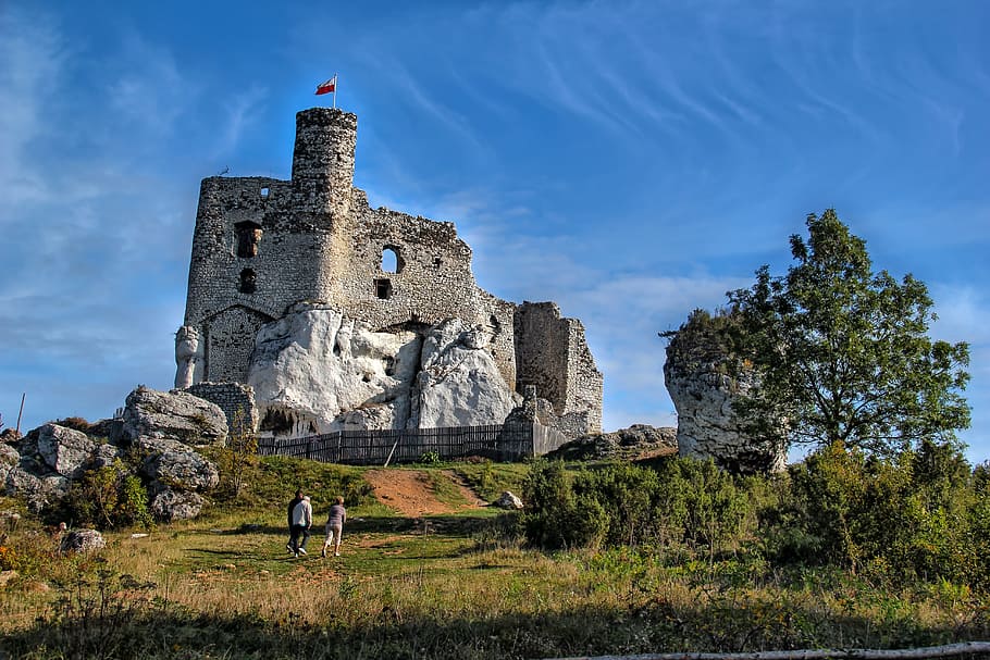 castle, mirow, monument, poland, history, landscape, gmina mirów castle, HD wallpaper