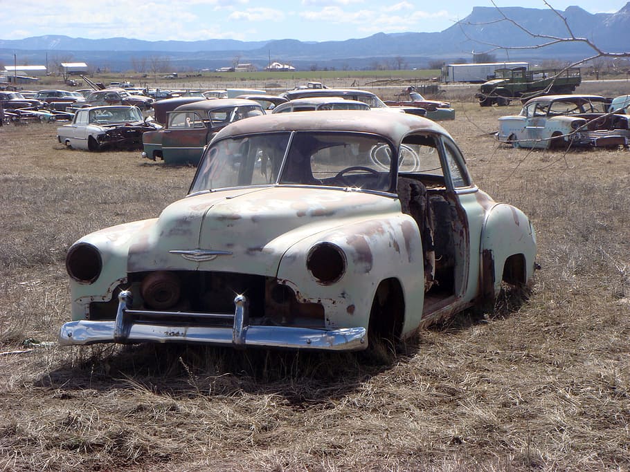 Car Wreck, Oldtimer, Vehicle, automotive, classic car, rust