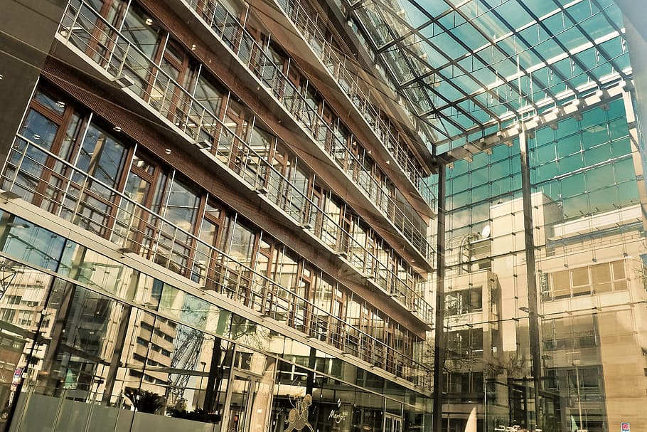building interior photography, architecture, modern, skyscraper HD wallpaper