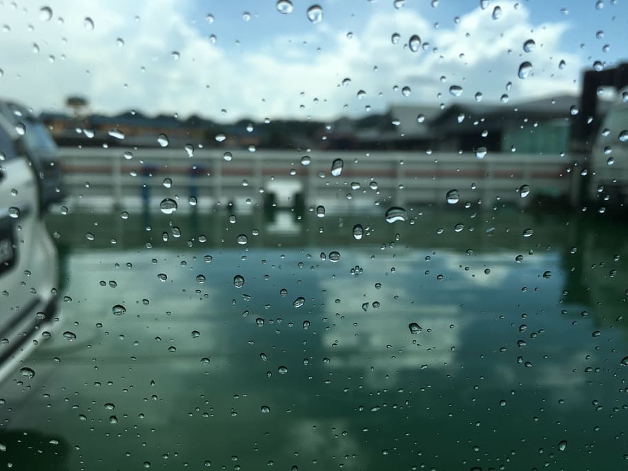rain, raindrops, droplet, wet, water, transparent, glass - material HD wallpaper
