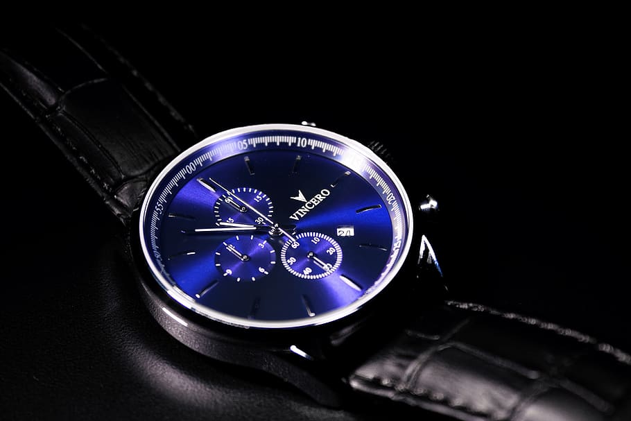 watch, time, clock, wrist watch, close-up, black background HD wallpaper