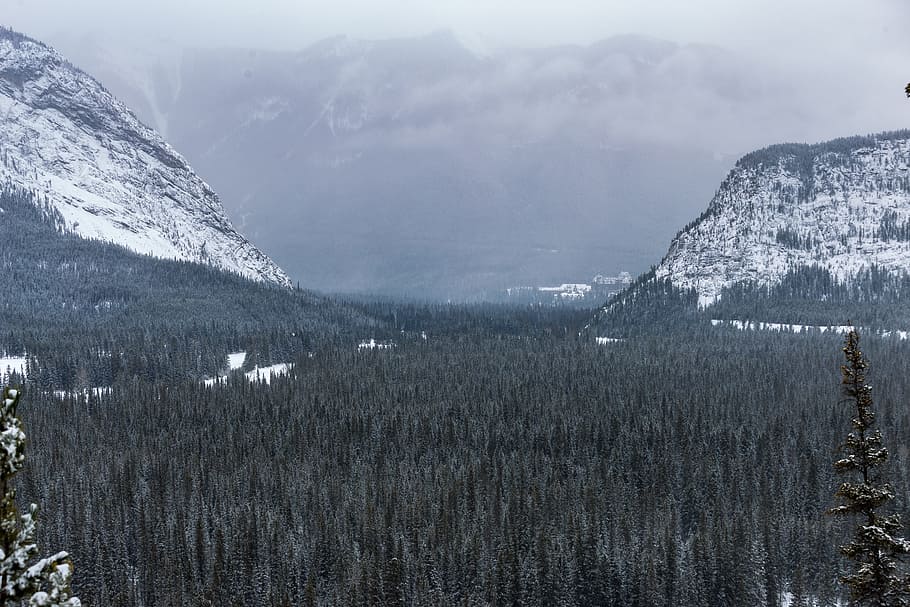 snow, mountain, nature, landscape, travel, banff, outdoor, sky HD wallpaper