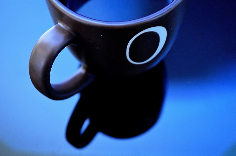 Mug, Coffee, Tea, Drink, Wake, Thirst, background, cup, blue HD wallpaper