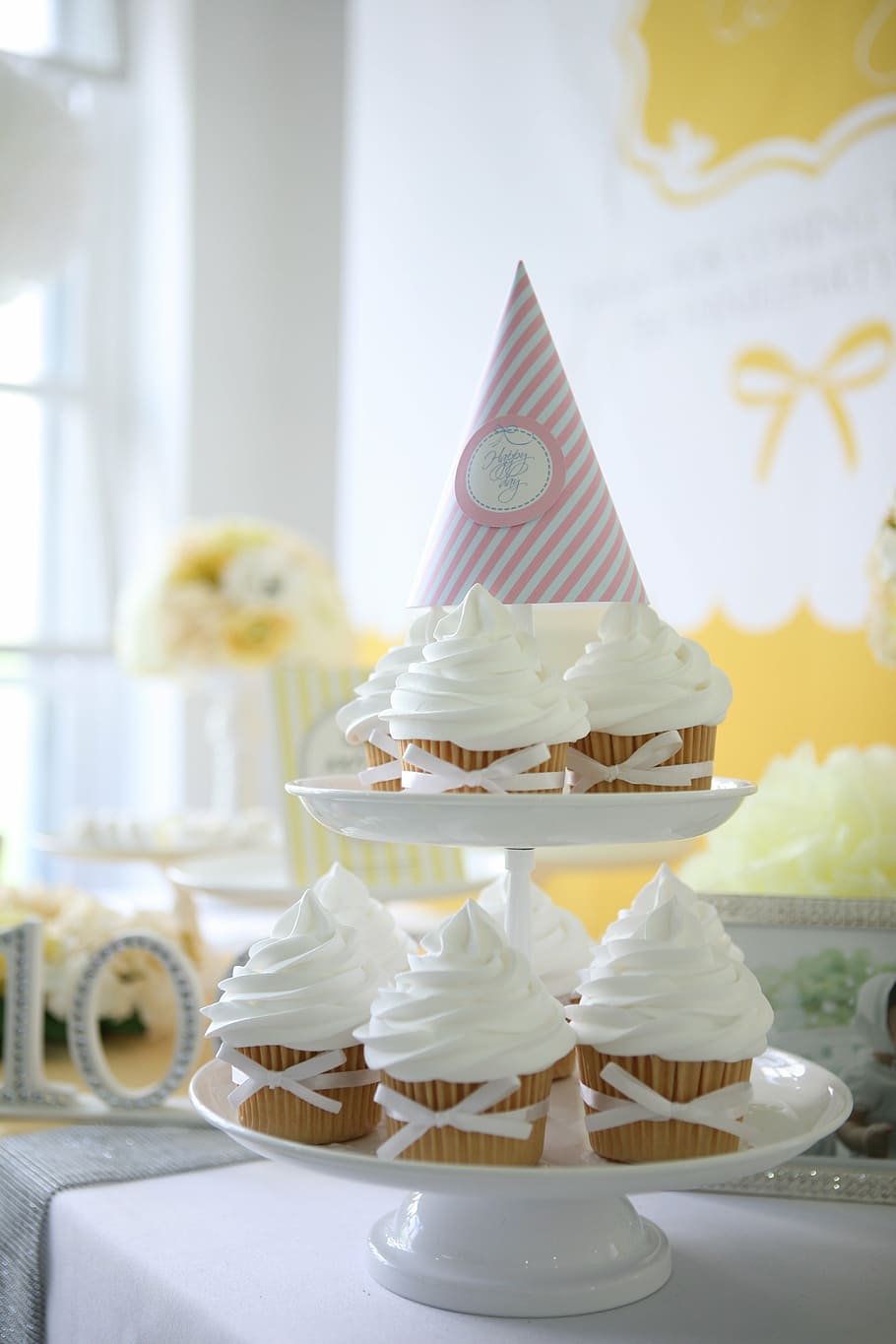 cakes on tray on table beside wall inside room, party, cap HD wallpaper