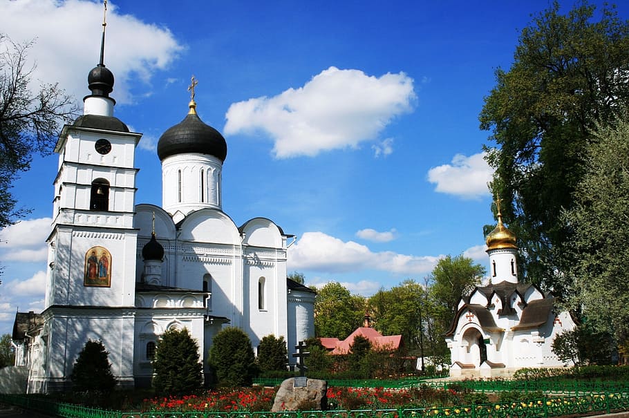 monastery, cathedral, white, church, building, architecture HD wallpaper