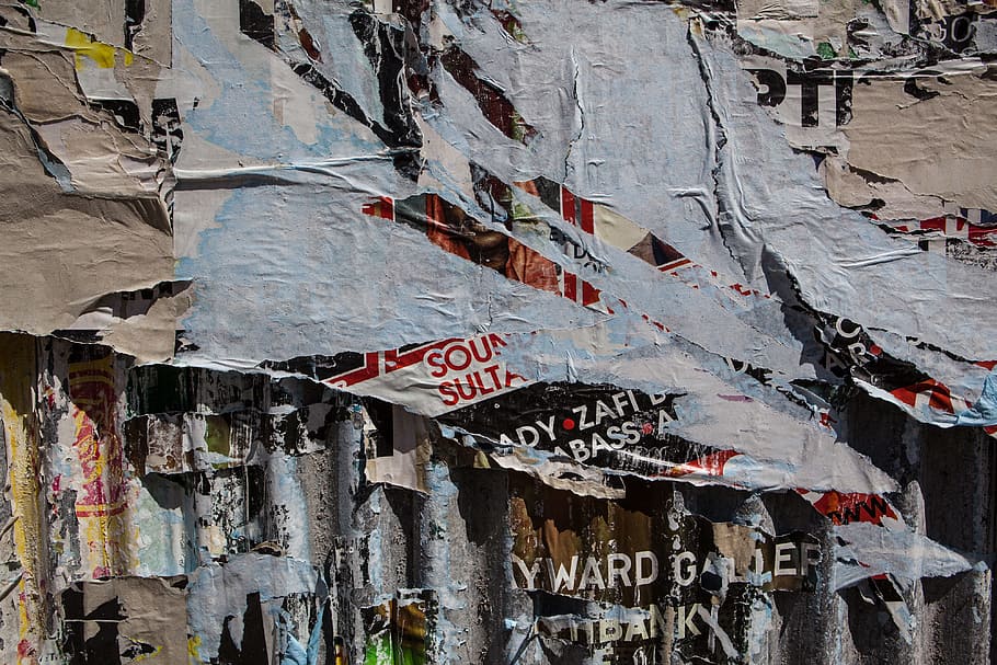 Ripped promotional posters in the East of London, England. Image captured with a Canon 5D DSLR HD wallpaper