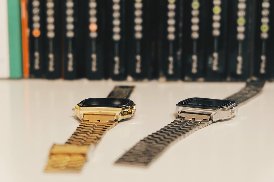 watches, gold, silver, indoors, still life, selective focus HD wallpaper