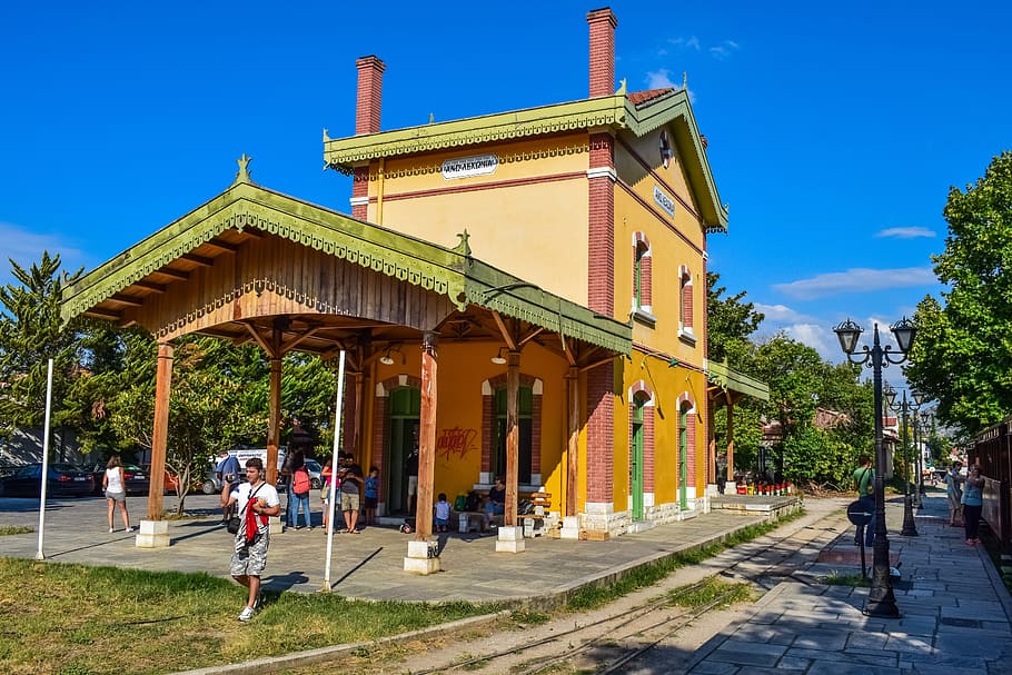 greece, volos, ano lechonia, railway station, architecture, HD wallpaper