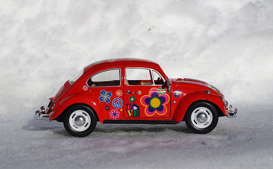 model car, auto, vehicles, vw, beetle, automotive, oldtimer HD wallpaper