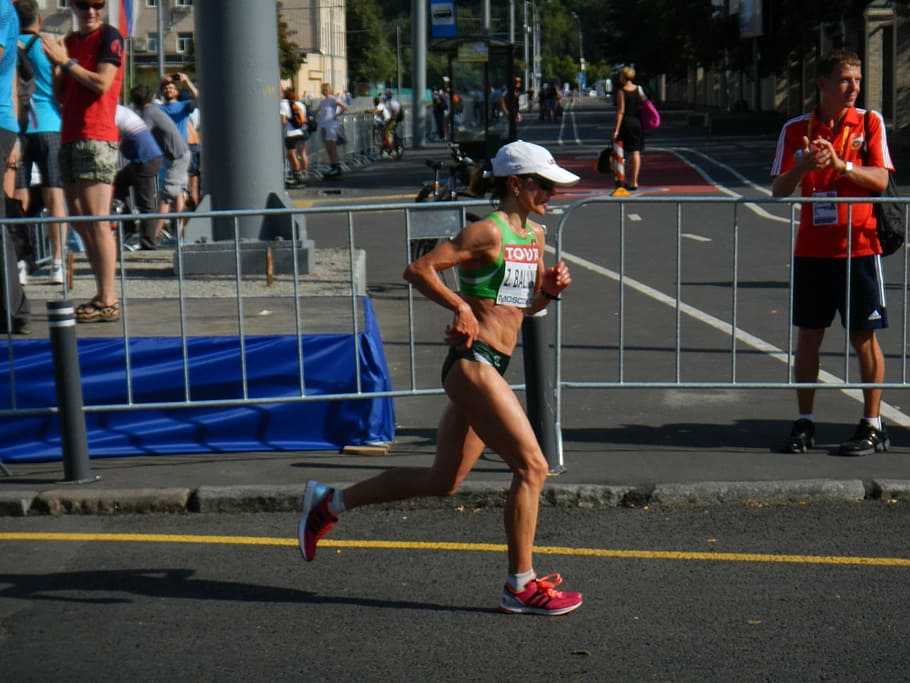 runner, race, competition, female, athlete, active, jogger HD wallpaper