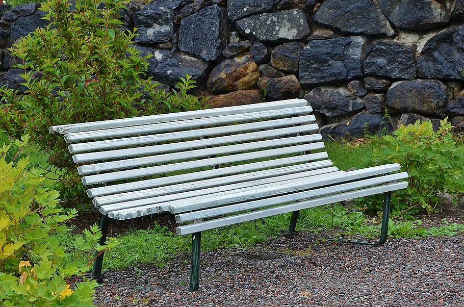 bench, park, sit, rest, wood, landscape, tree, green, leaf HD wallpaper