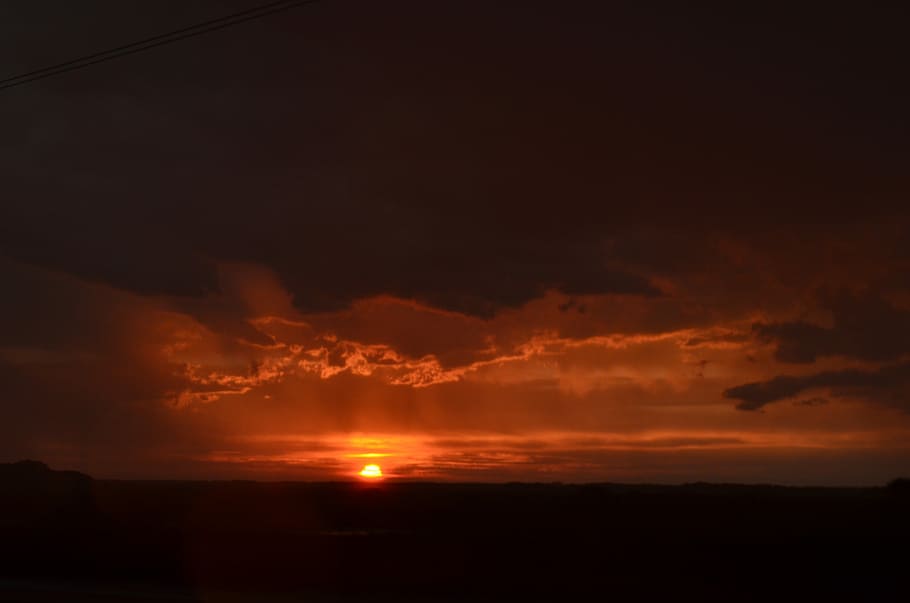 sunset, clouds, sunrise, black, orange, sky, cloud - sky, beauty in nature HD wallpaper