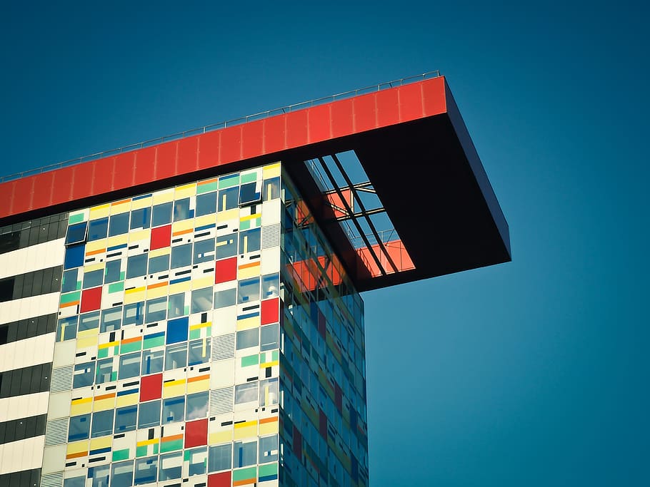architecture, modern, colorful, abstract, structure, bright HD wallpaper