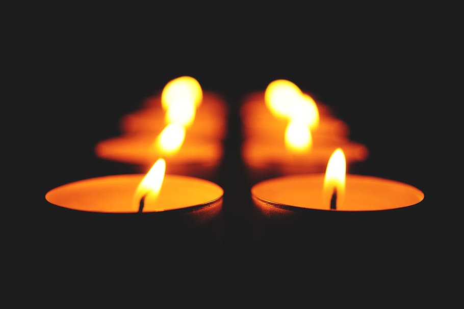 dark, candle, light, fire, night, blur, burning, flame, heat - temperature HD wallpaper