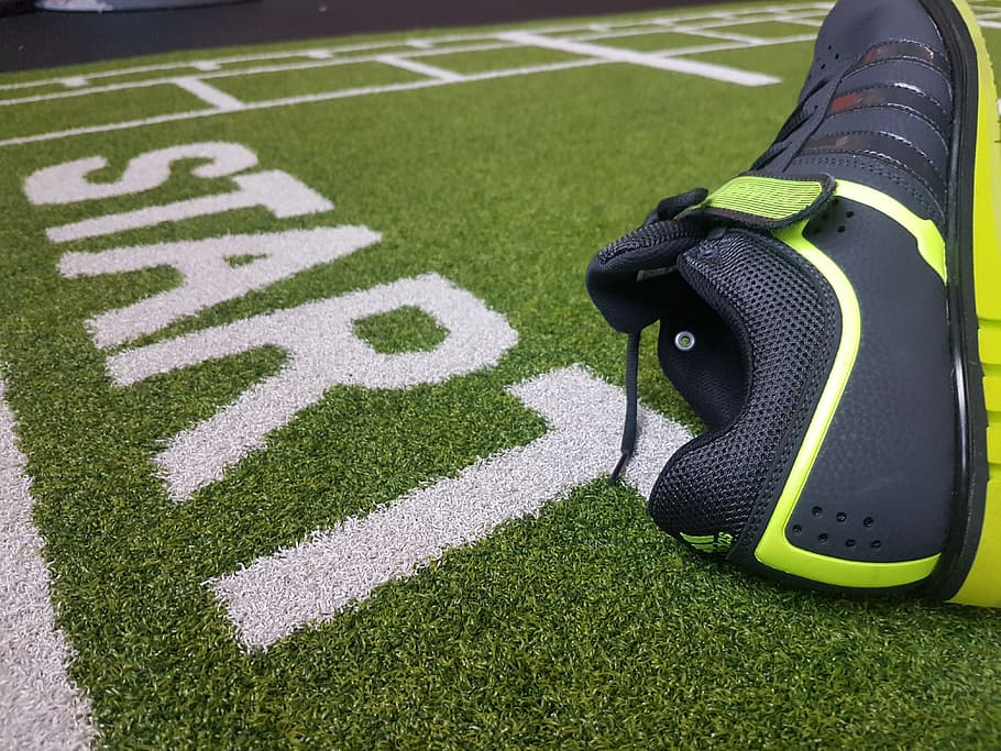 start, sport, shoe, grass, green color, no people, american football - sport HD wallpaper