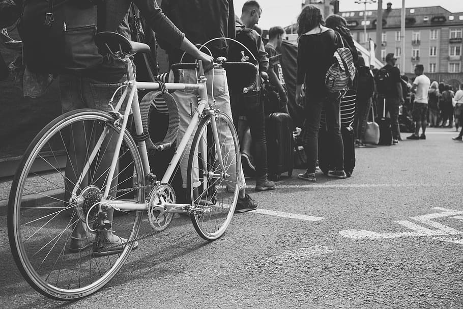 transportation, bicycle, wheels, cogs, gears, steel, lines HD wallpaper