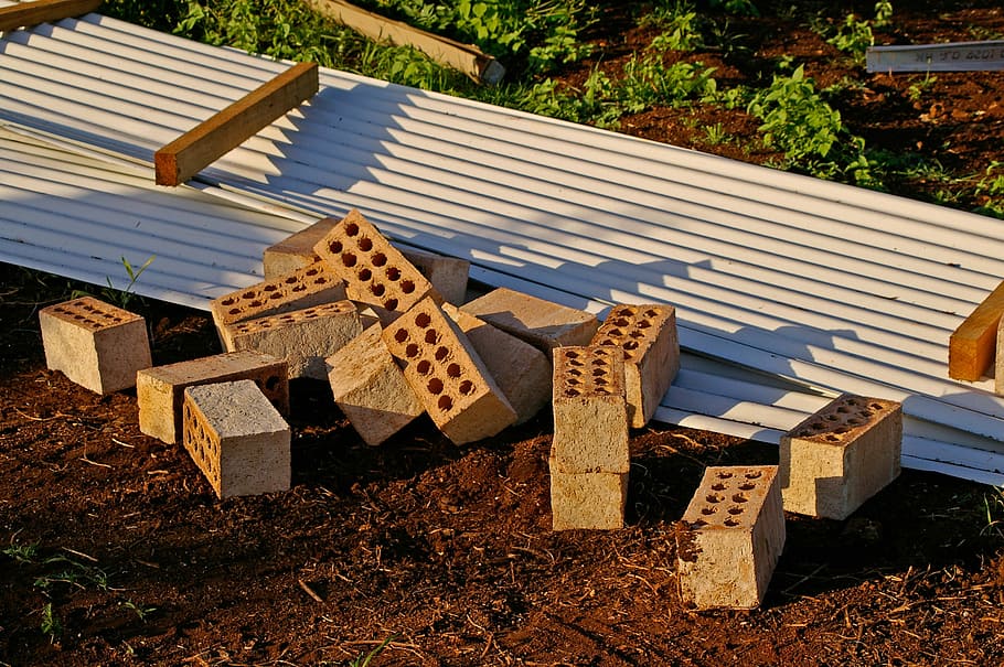 Bricks, Roofing, House Building, Ground, construction, random HD wallpaper