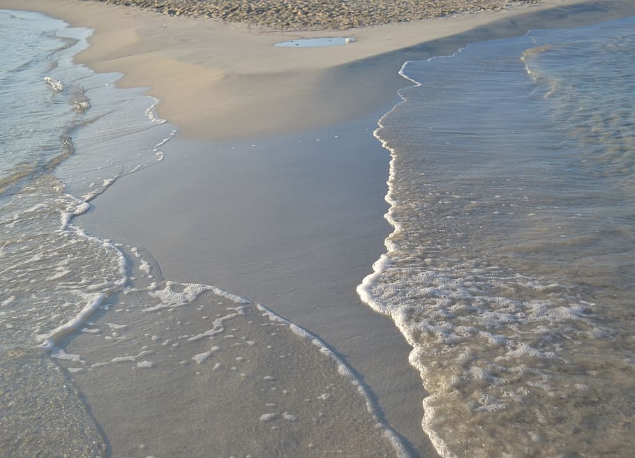 Beach, Wave, Sea, Water, Sand, Shoal, reflection, no people HD wallpaper