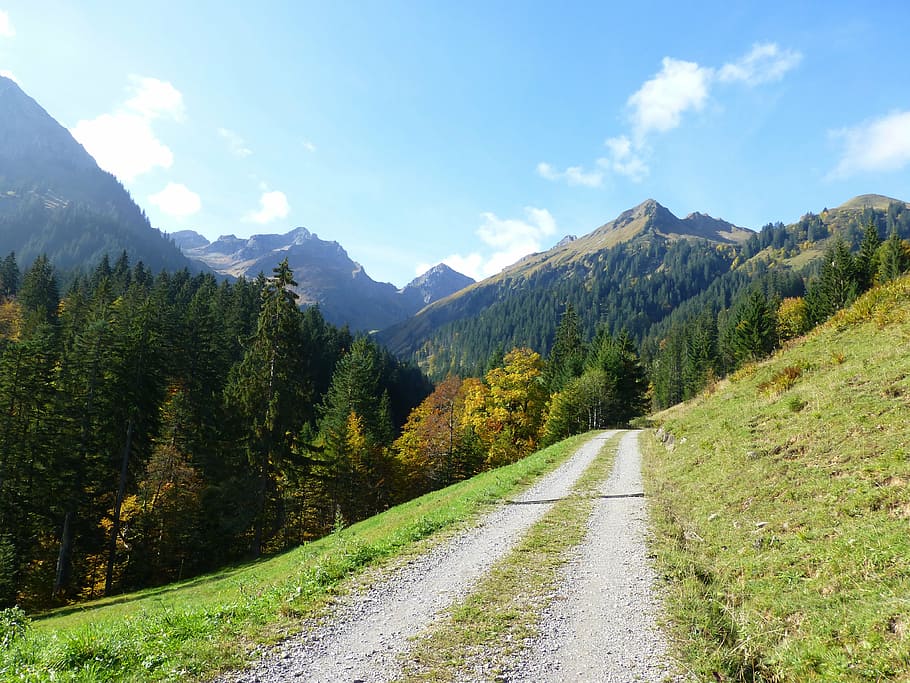 away, trail, hiking, mountains, alpine, austria, promenade HD wallpaper