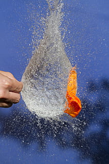 balloon, bladder, overflow, action, water, colorful, effect HD wallpaper