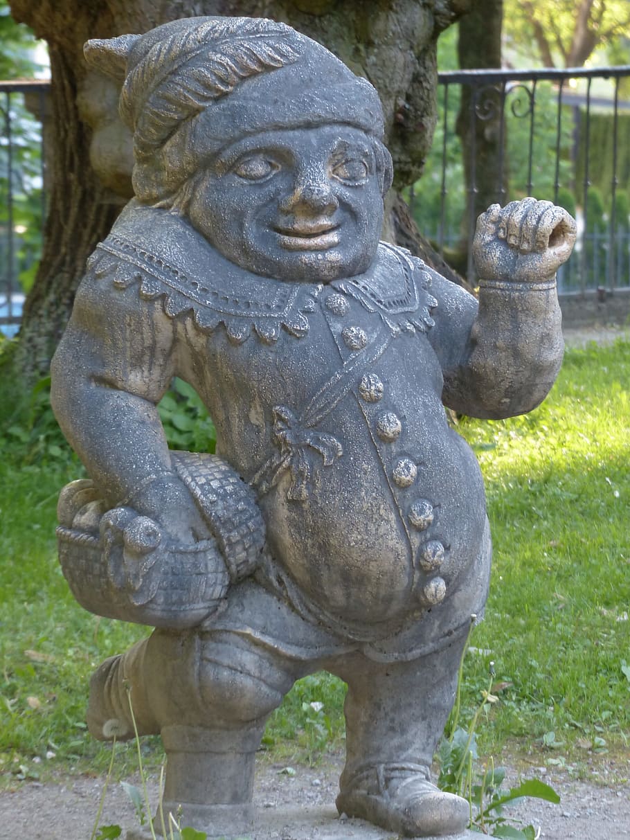 Dwarf, Gnome, Figure, Sculpture, Globe, zwergelgarten, mirabell gardens, HD wallpaper