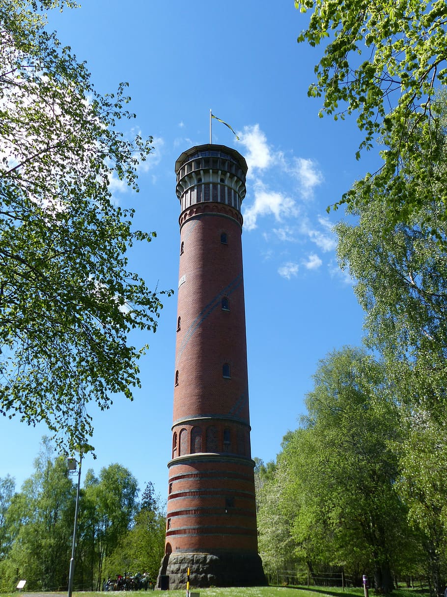 tower, sky, tree, green, nature, cloud, lighthouse, plant, built structure HD wallpaper