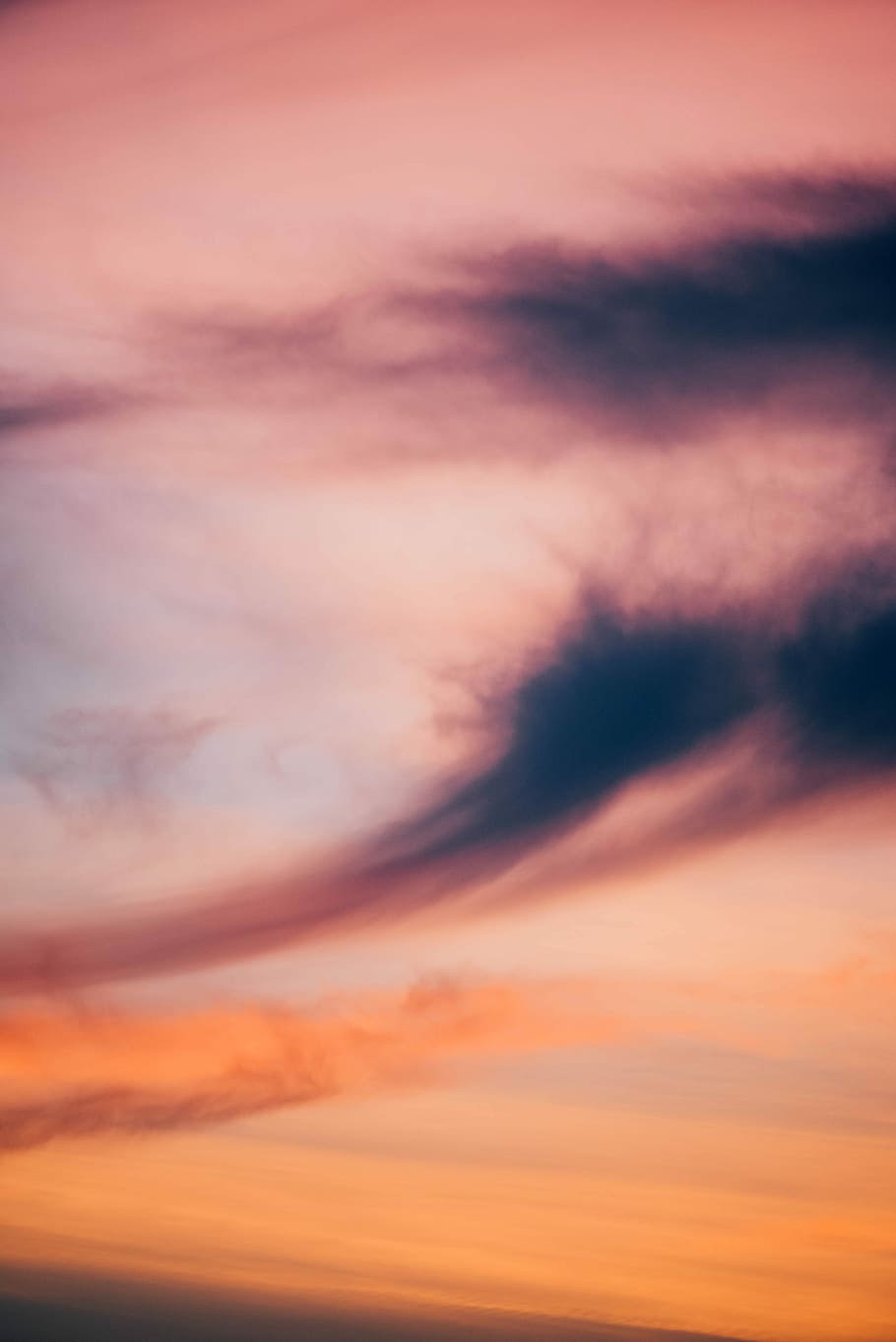 black cloud during sunset, pink, sky, sunrise, cloud - sky HD wallpaper
