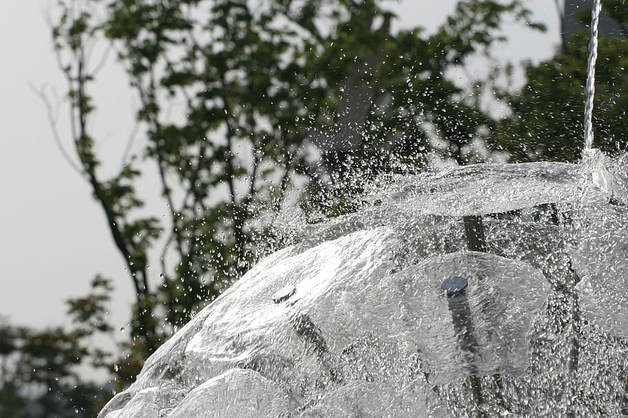Fountain, Trickle, Excommunication, snow, motion, nature, outdoors HD wallpaper