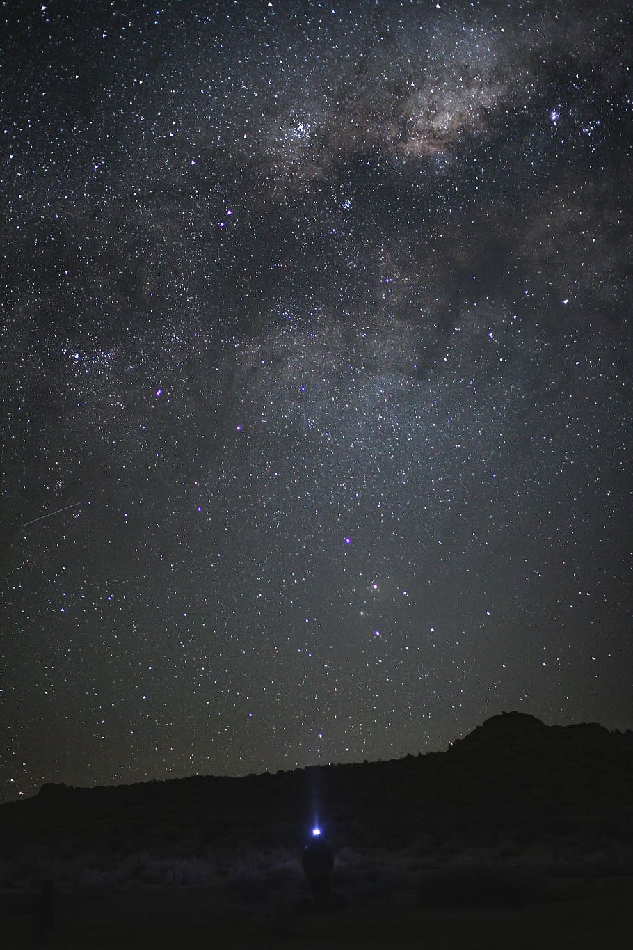 Milky Way Galaxy during night time, blue light under starry night HD wallpaper