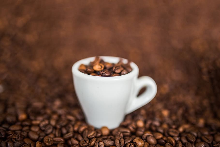 coffee beans, espresso, cup, cafe, food and drink, coffee - drink HD wallpaper