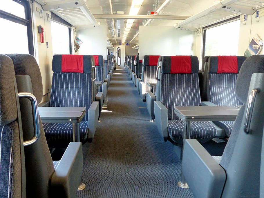 train, seats, compartment, vehicle seat, vehicle interior, empty, HD wallpaper