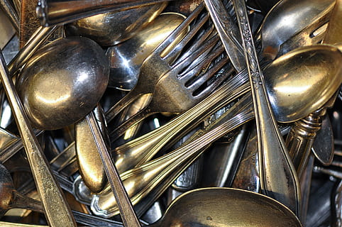 stainless steel spoon and fork lot, Silverware, Forks, Dinner, Knife HD wallpaper