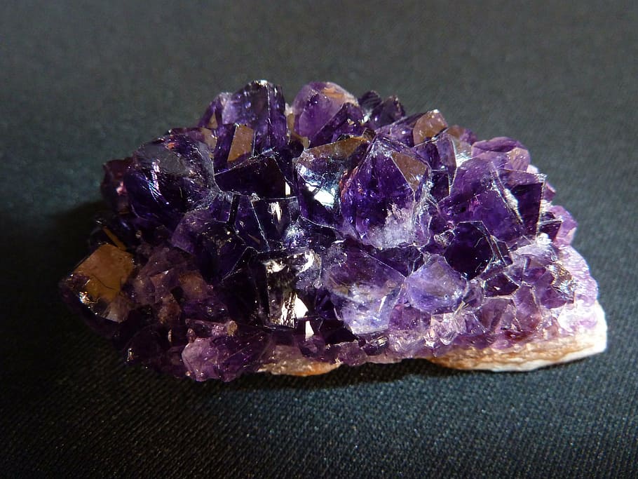 purple gemstone table decor, amethyst, violet, crystal cave, druze