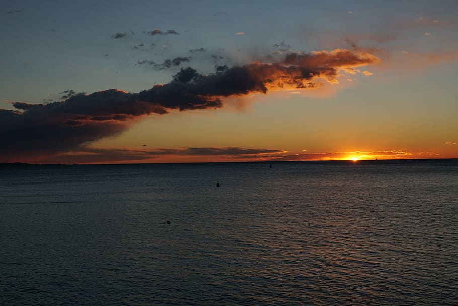Sunset, Sea, abendstimmung, water, beauty in nature, scenics HD wallpaper